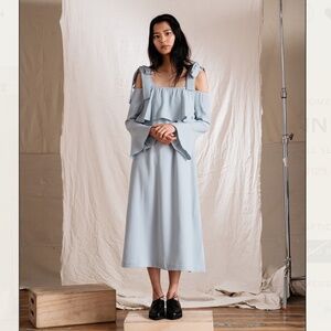 Ganni Off the shoulder midi dress NWT